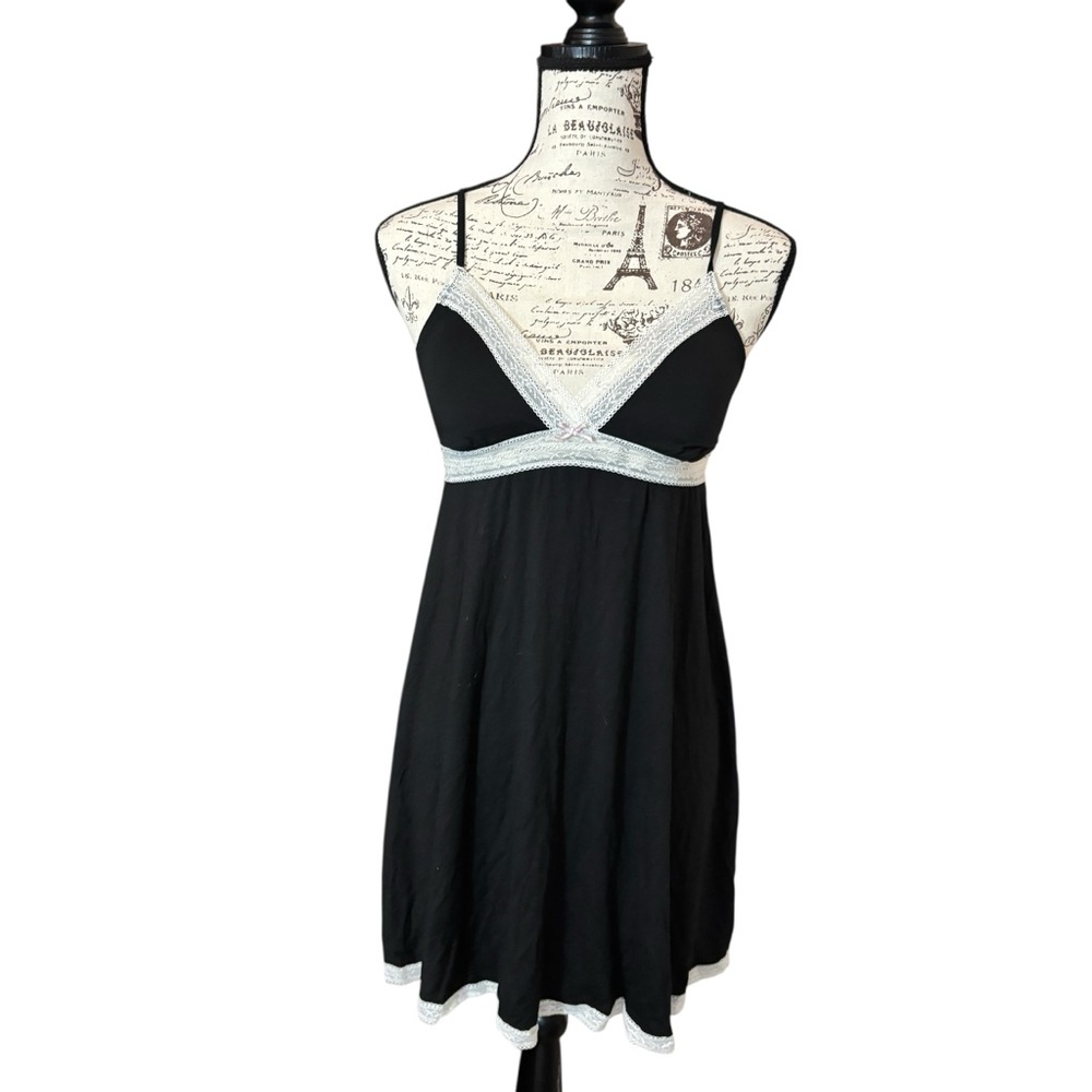 Victoria's Secret Black and White Lace Chemise